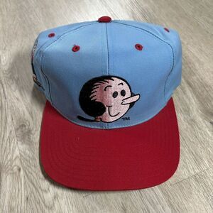 Vintage 1993 Olive Oil Hat Snapback American Needle Blockhead Popeye Blue‎ Cap